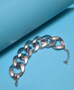 Silver Punk-Style Bracelet – Thick Silver Chain Bracelet for Bold Fashion - Image 2