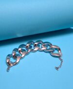 Silver Punk-Style Bracelet – Thick Silver Chain Bracelet for Bold Fashion - Image 3
