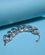 Silver Punk-Style Bracelet – Thick Silver Chain Bracelet for Bold Fashion - Image 4