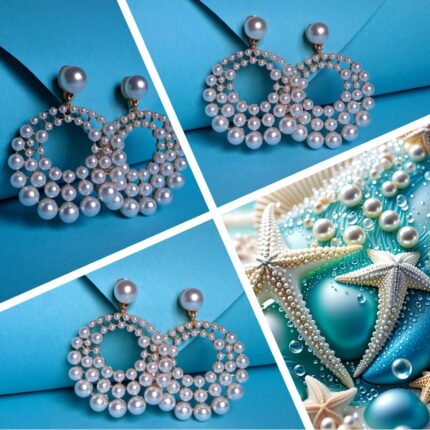 Circular Pearl Earrings – 22K Gold-Plated with Stainless Steel Core
