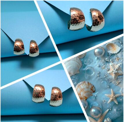 Golden C-Shaped Hoop Earrings | 18K Gold-Plated Alloy