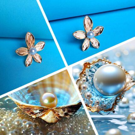 Flower of Pearl Ring – Adjustable 14K Gold Plated Floral Charm