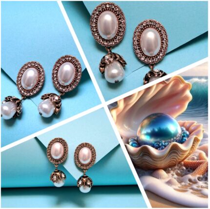 Oval Pearl Drop Earrings | 18K Gold-Plated Zinc Alloy