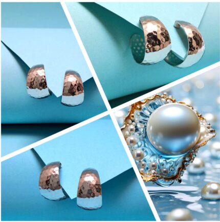 Silver C-Shaped Hoop Earrings | Silver-Plated Alloy
